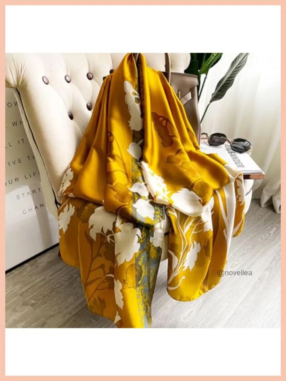 100% Silk Feeling Polyester Satin Scarf Lightweight Long Shawl Wrap for Women